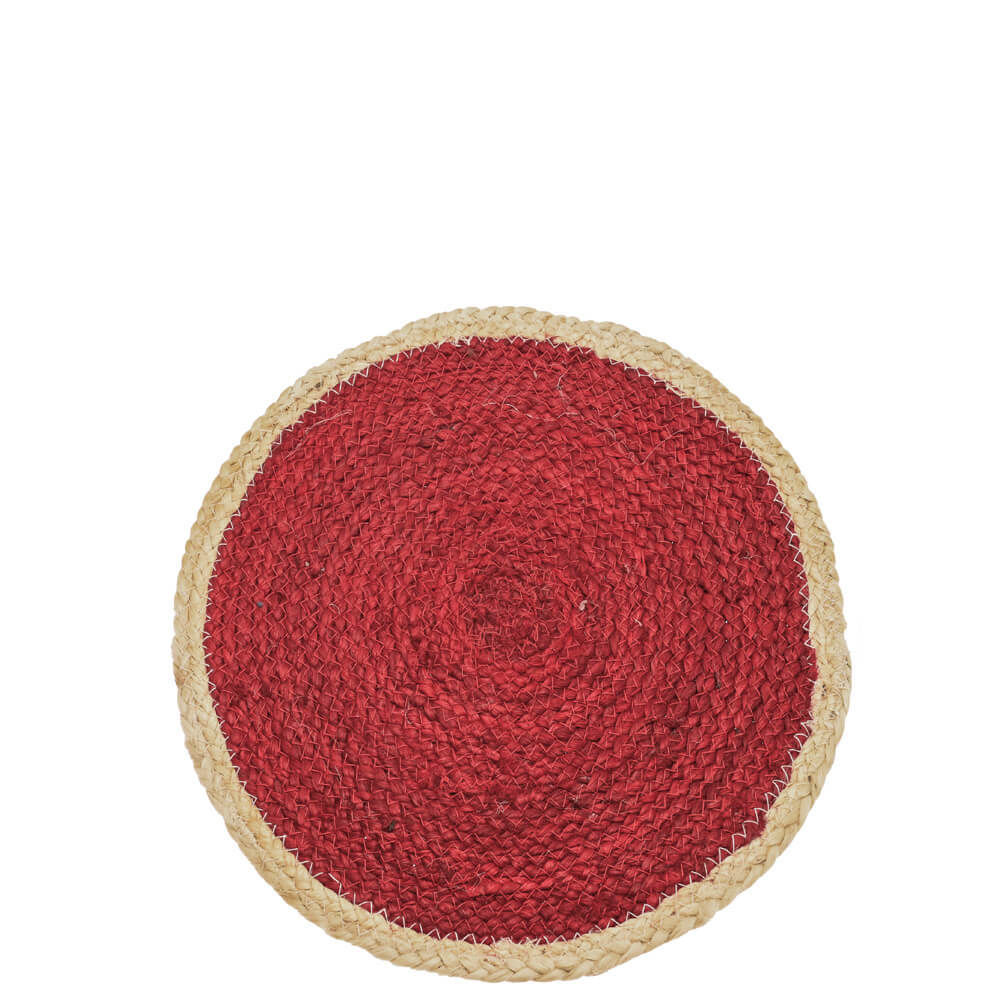 Walton & Co Red Circular Jute Placemat